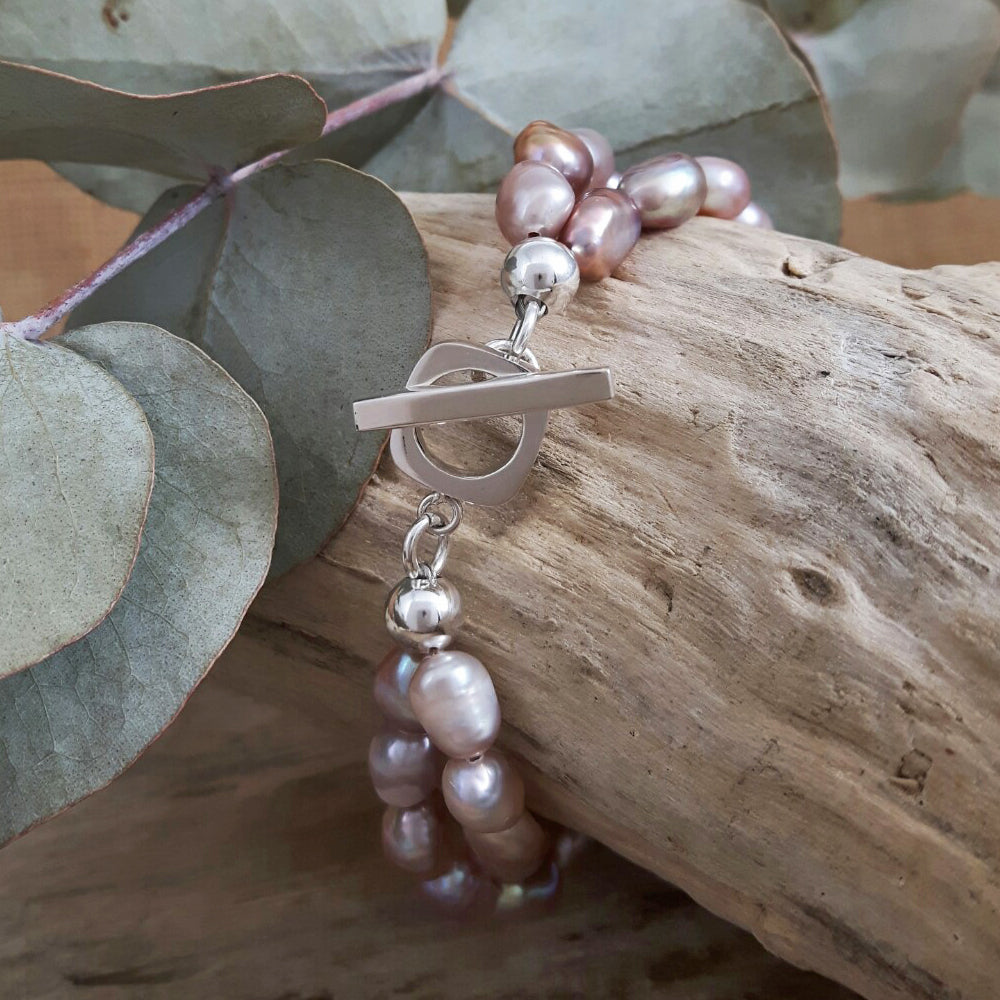 Pink pearl clearance bracelet uk