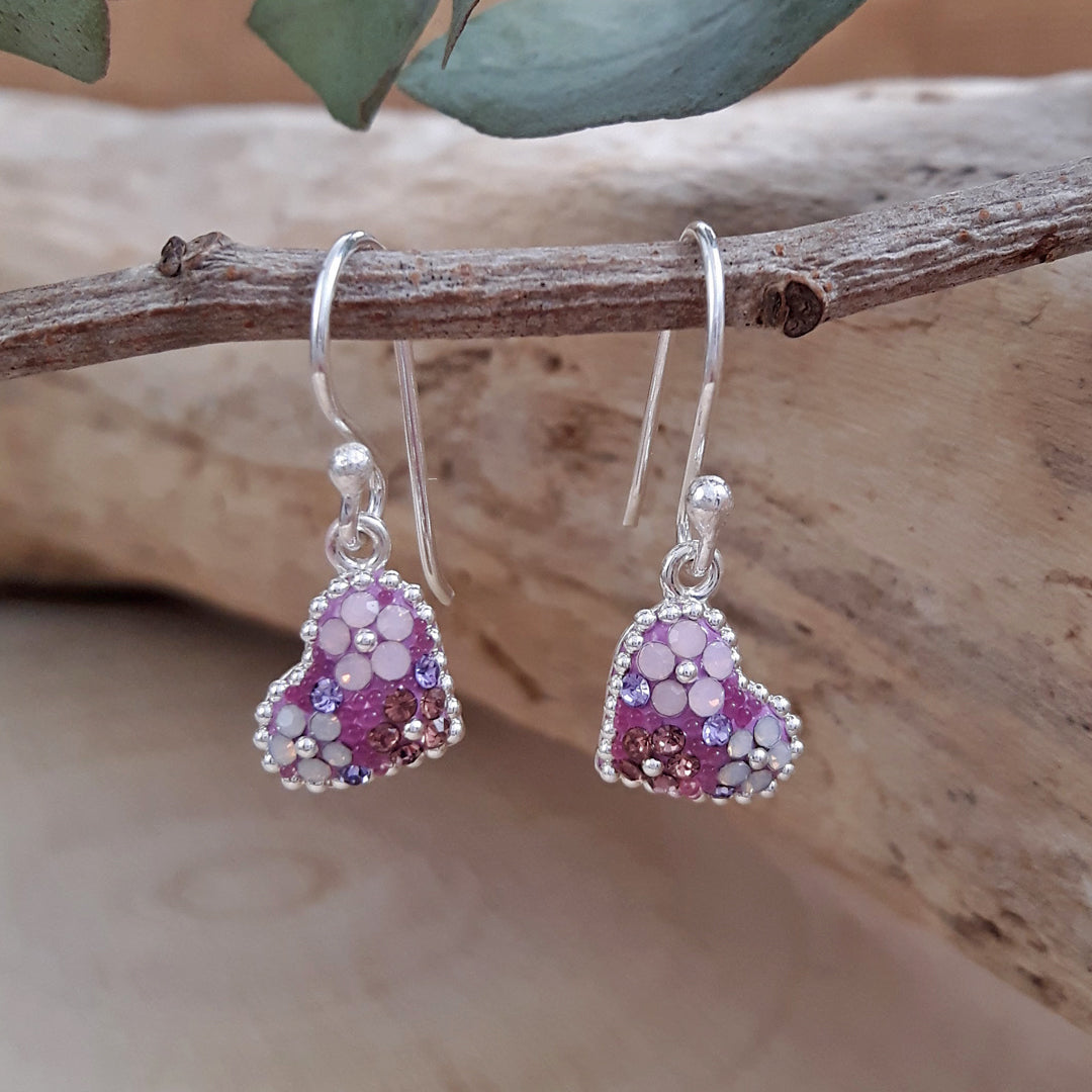 Allegra Heart Lilac Dream Drop Earrings