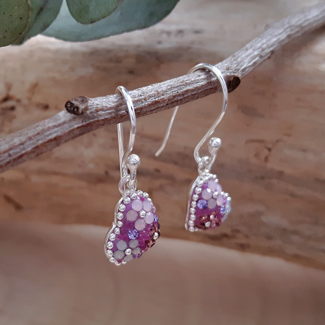 Allegra Heart Lilac Dream Drop Earrings