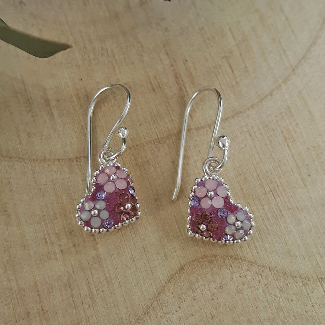 Allegra Heart Lilac Dream Drop Earrings