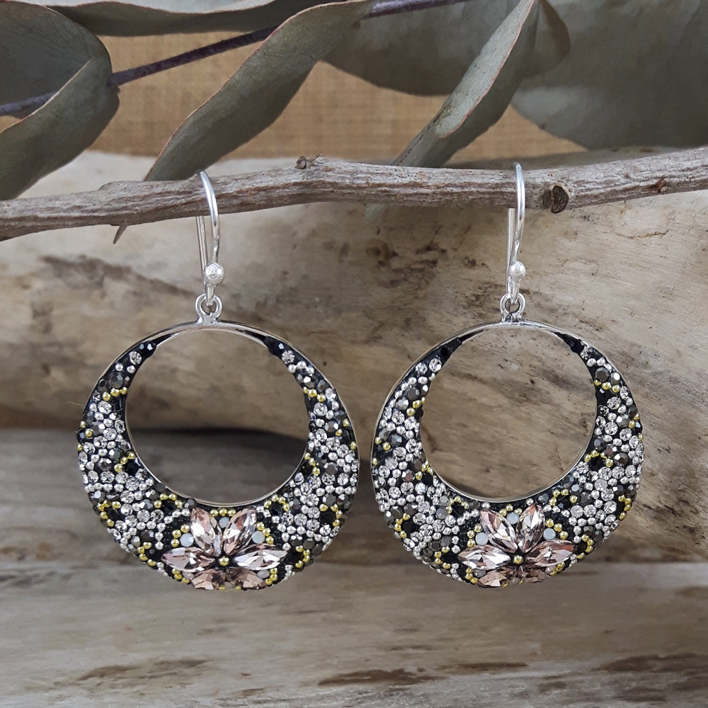 Allegra Onyx Elegance Hoop Earrings