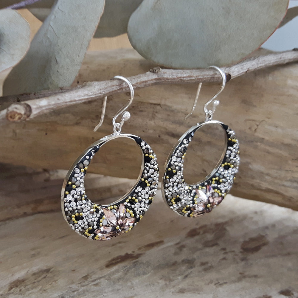 Allegra Onyx Elegance Hoop Earrings