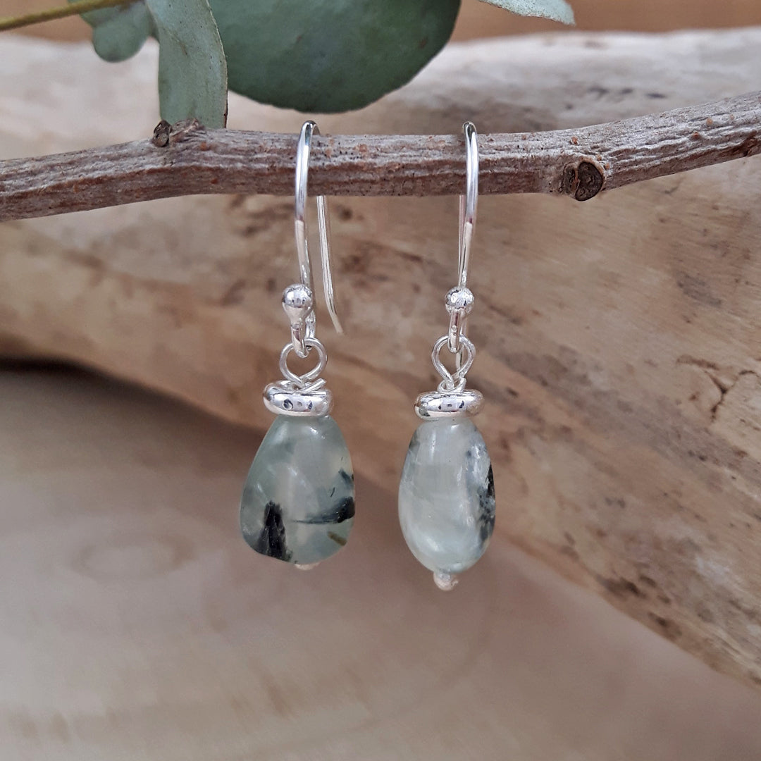 Alma Prehnite Nugget Earrings