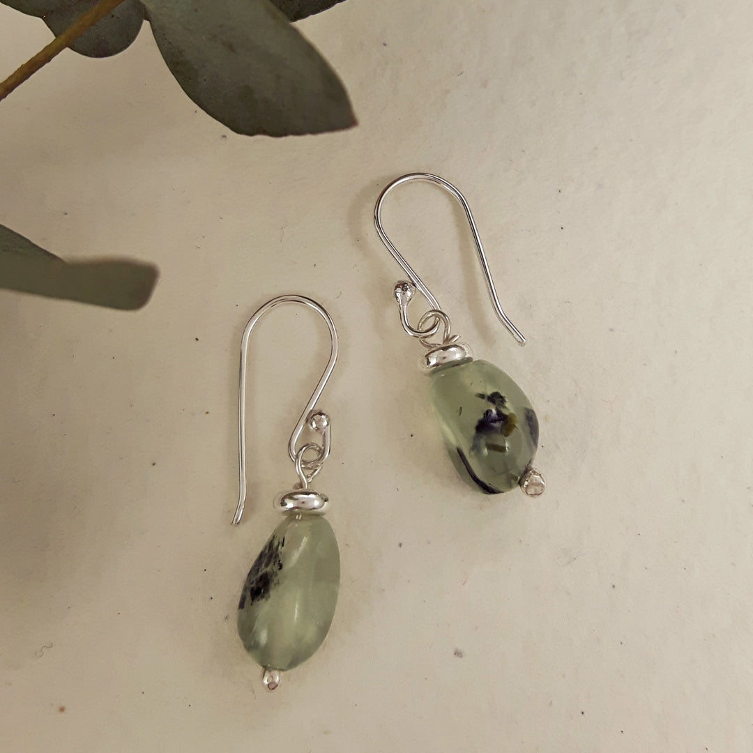 Alma Prehnite Nugget Earrings