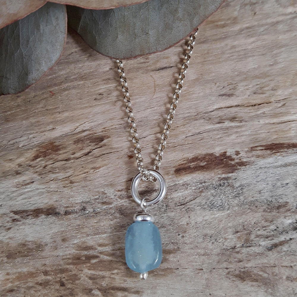 Alma Aquamarine Nugget Pendant