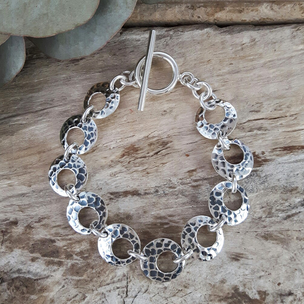 Balam Oxidised T-bar Bracelet