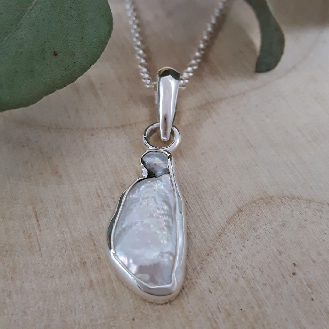 Perfectly Imperfect Luminous Biwa Pearl Pendant A