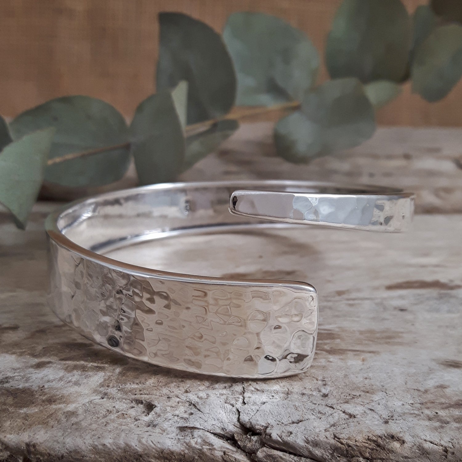 Divine Hammered Silver Cuff