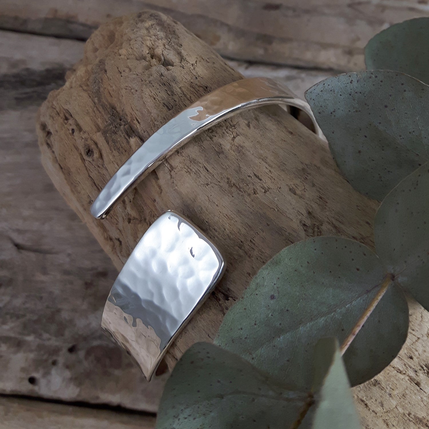 Divine Hammered Silver Cuff