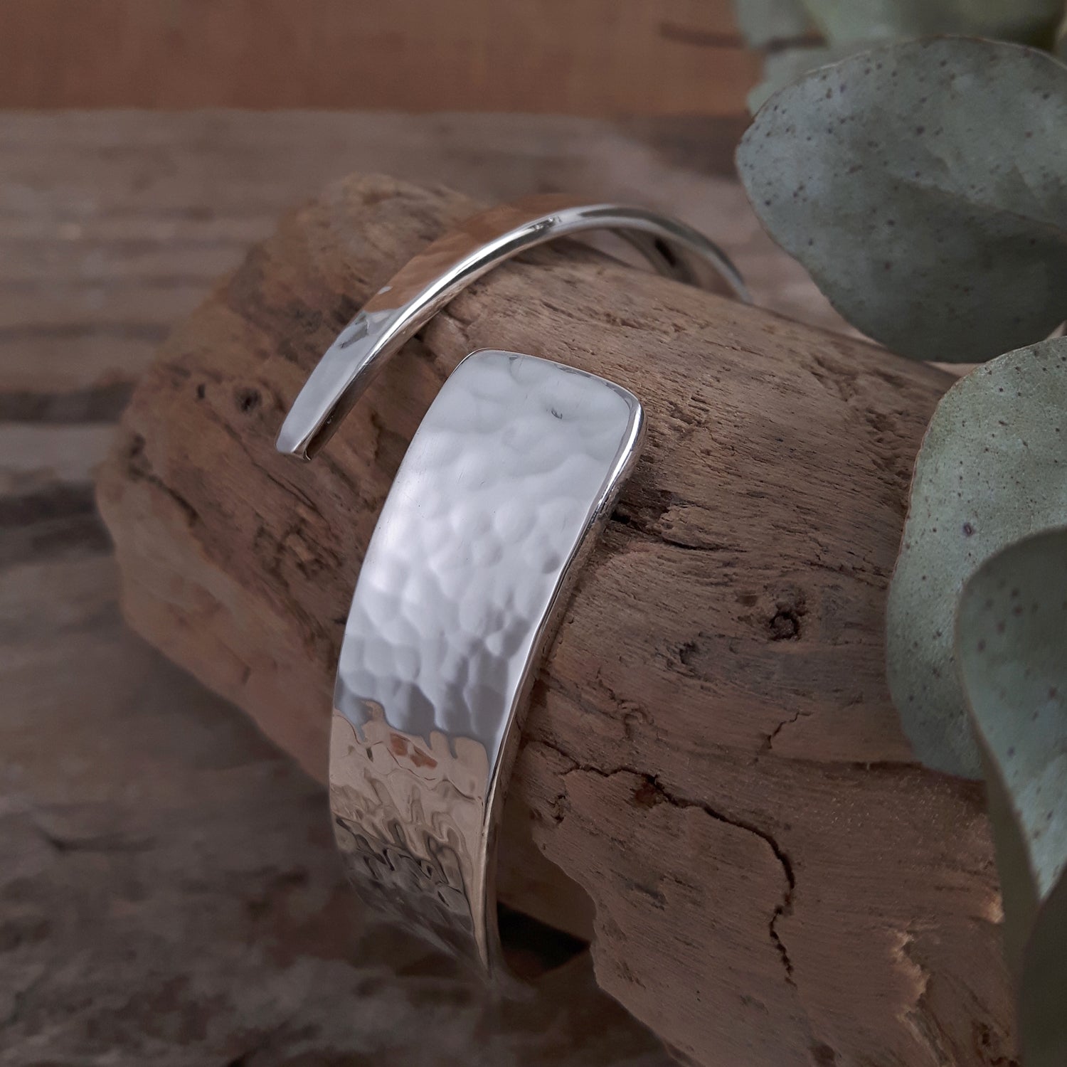 Divine Hammered Silver Cuff