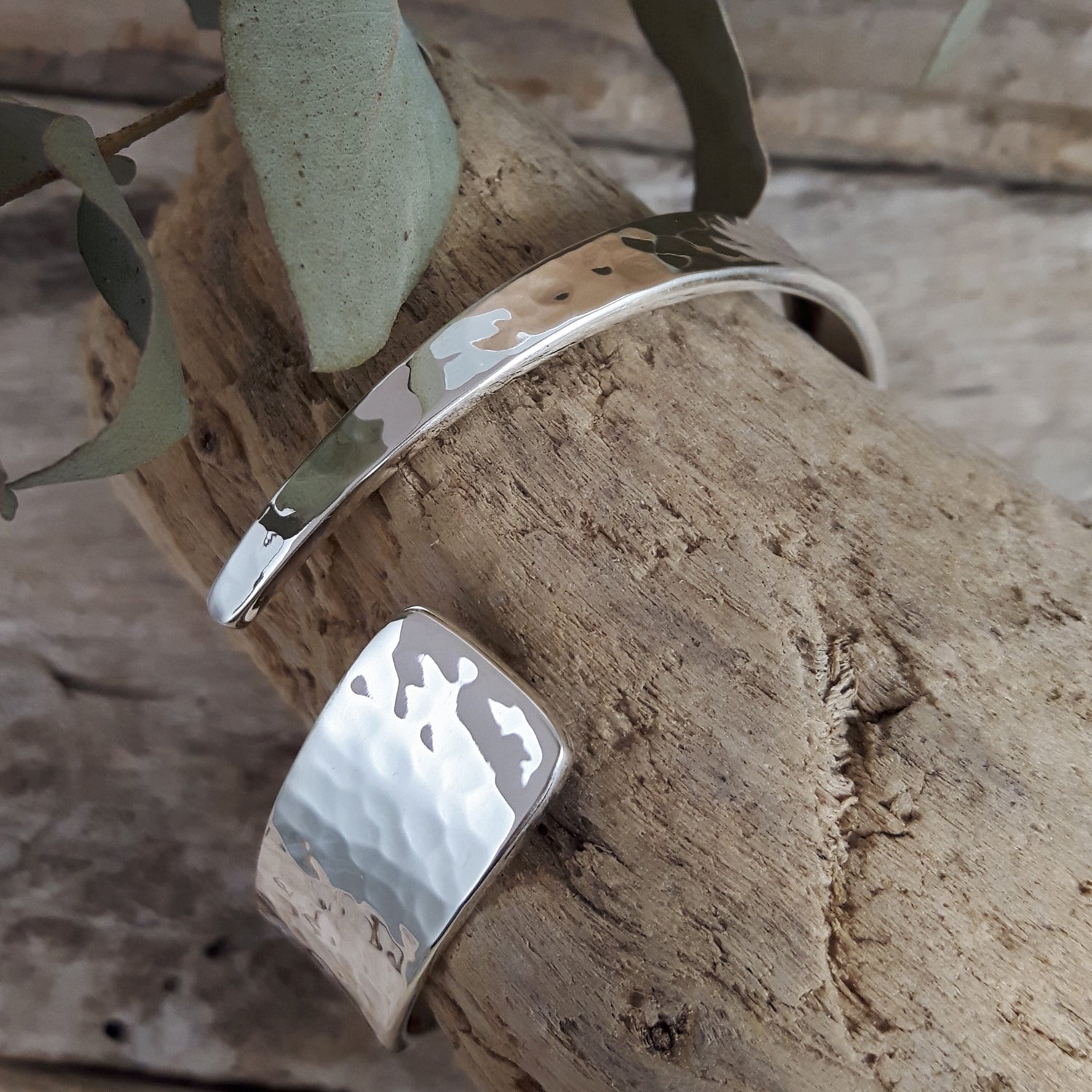 Divine Hammered Silver Cuff