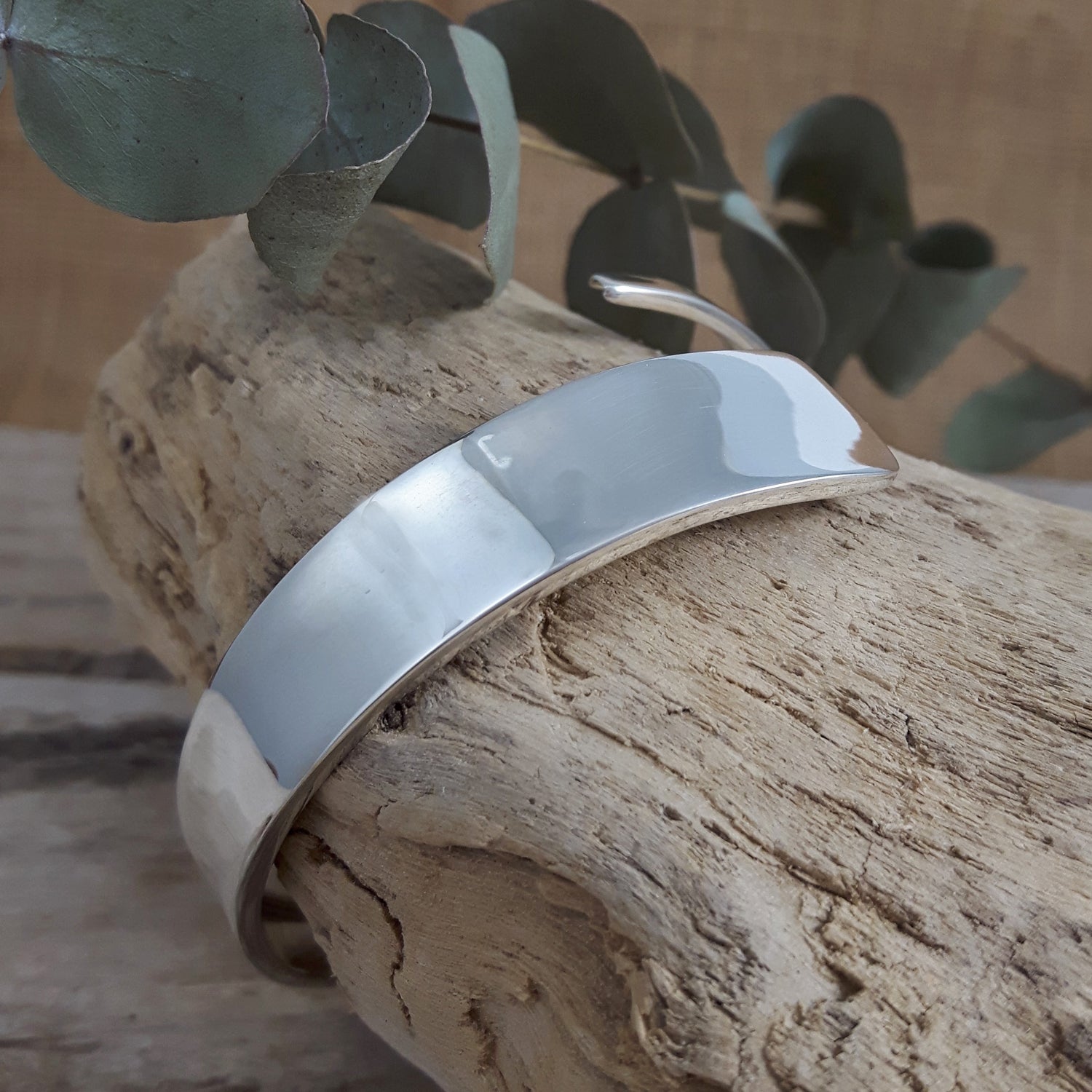 Divine Polished Silver Cuff