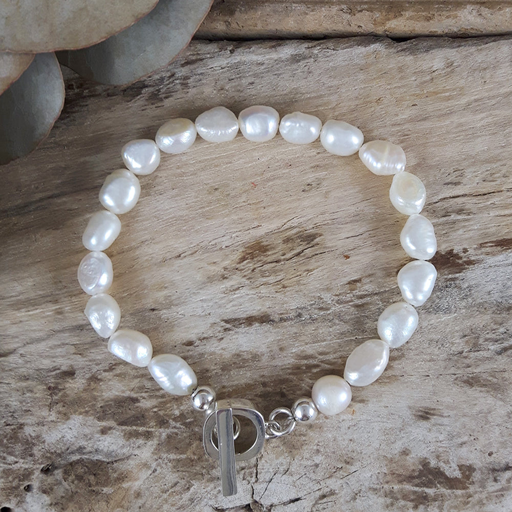 Elenita White Keishi Pearl Bracelet