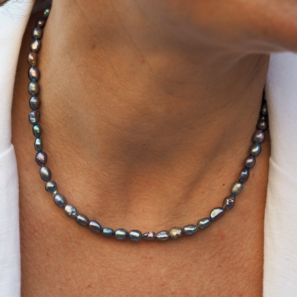 Elenita Iridescent Keishi Pearl Necklace