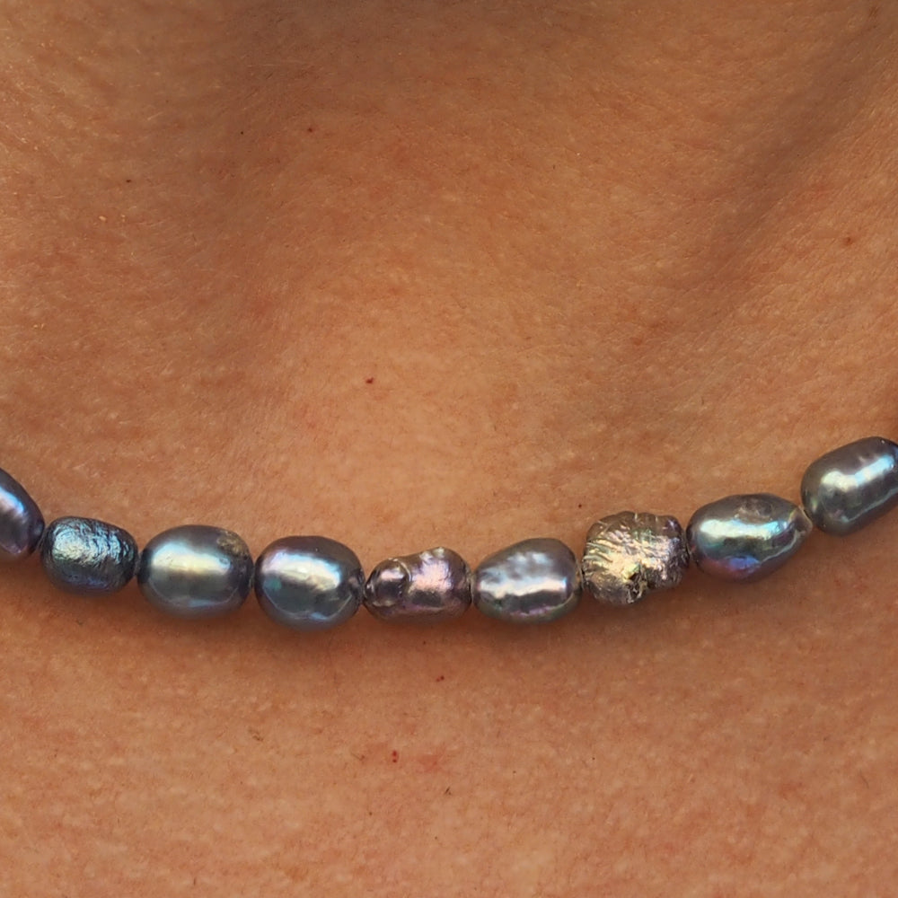 Elenita Iridescent Keishi Pearl Necklace