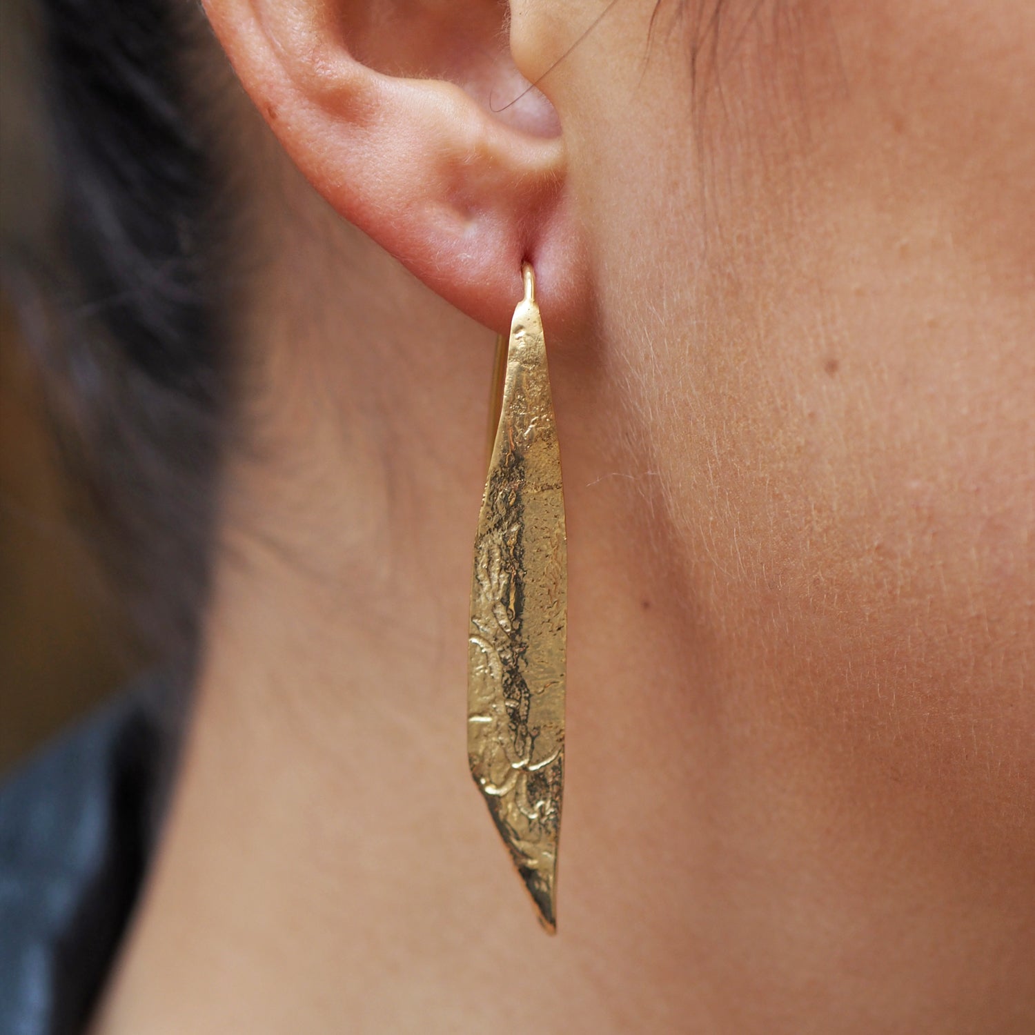 Foresta Zest Long Drop Gold Earrings