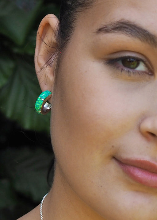 Flinder Lavinia Green Hoop Earrings