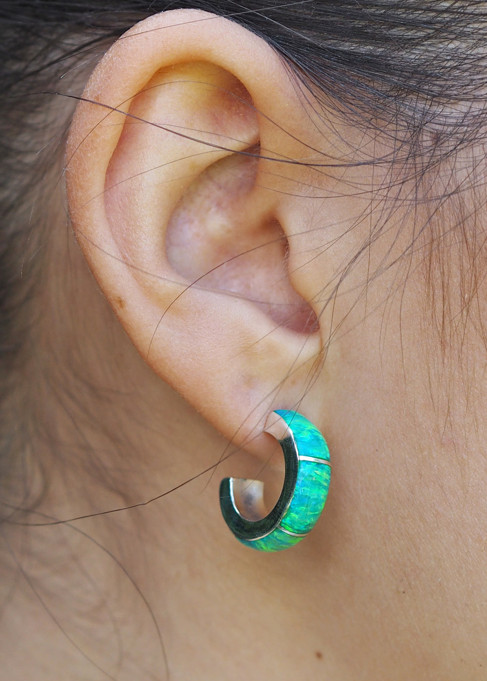 Flinder Lavinia Green Hoop Earrings