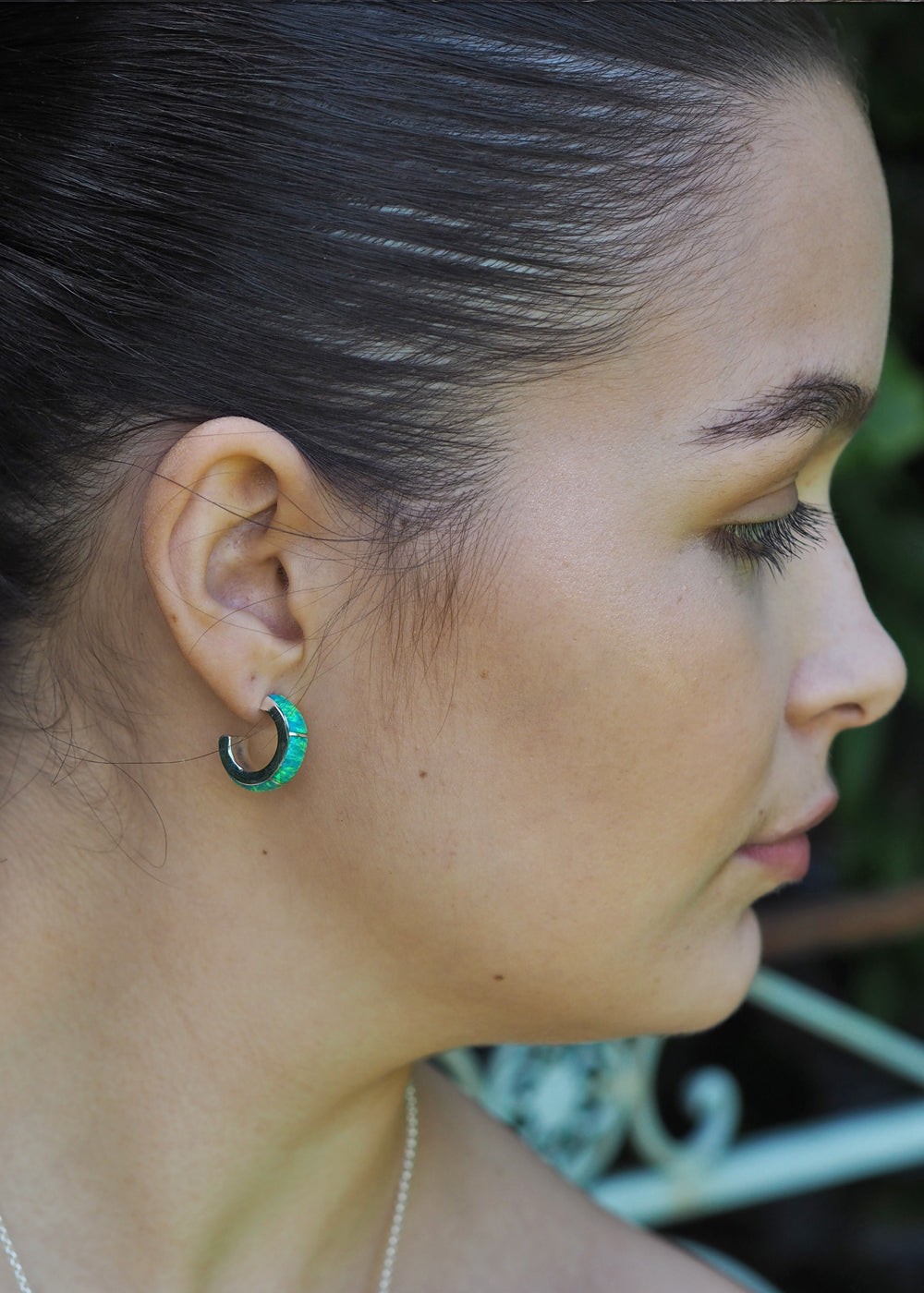 Flinder Lavinia Green Hoop Earrings