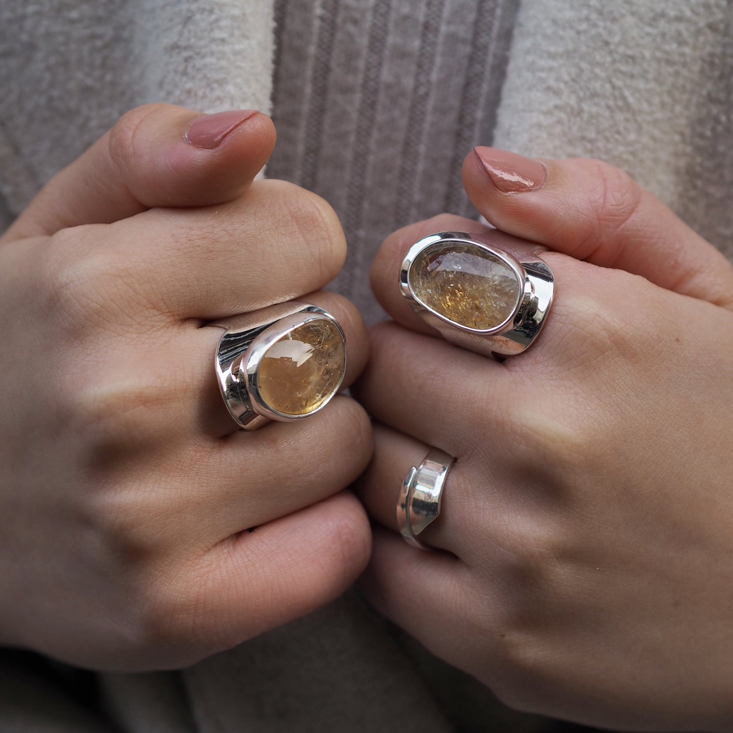 Monet Citrine Small Adjustable Ring