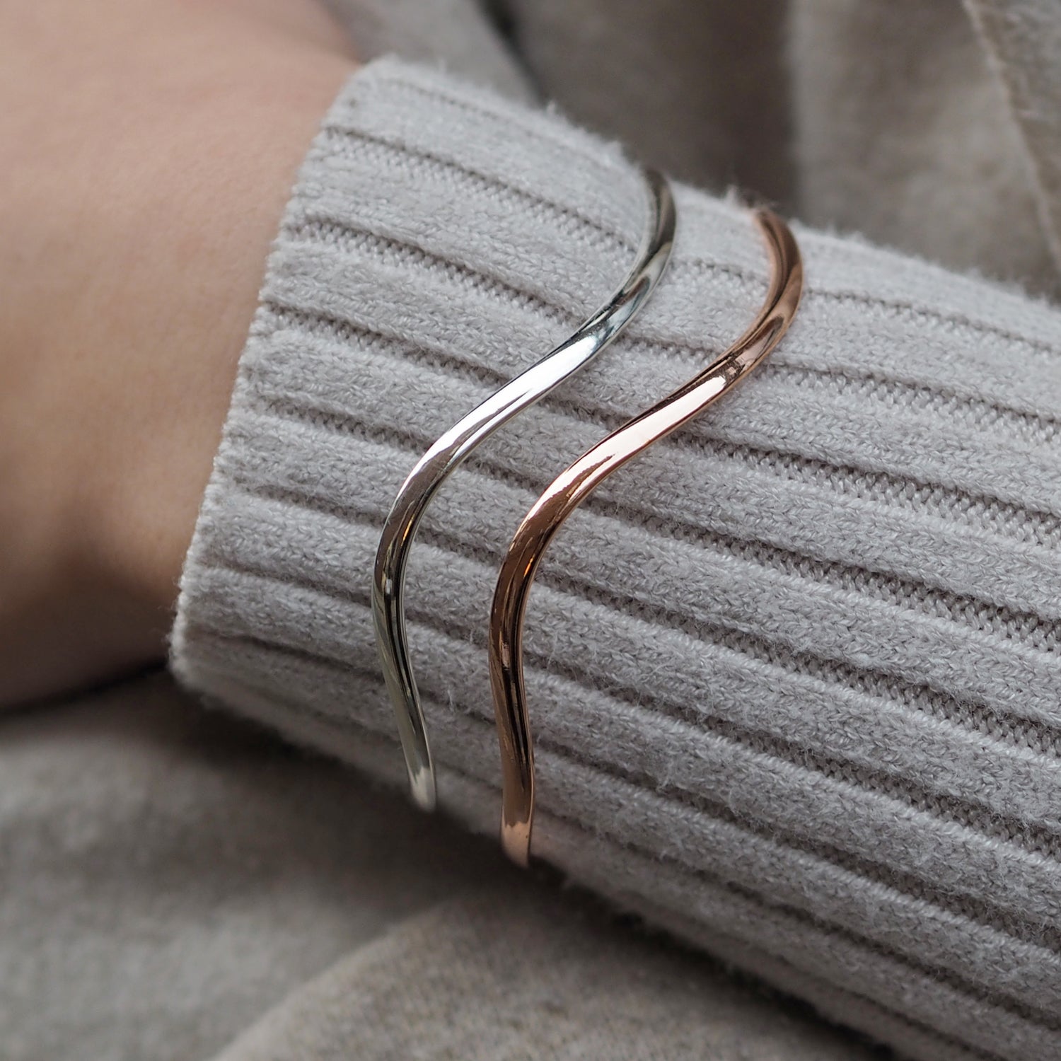 Wave Silver/Copper Cuff