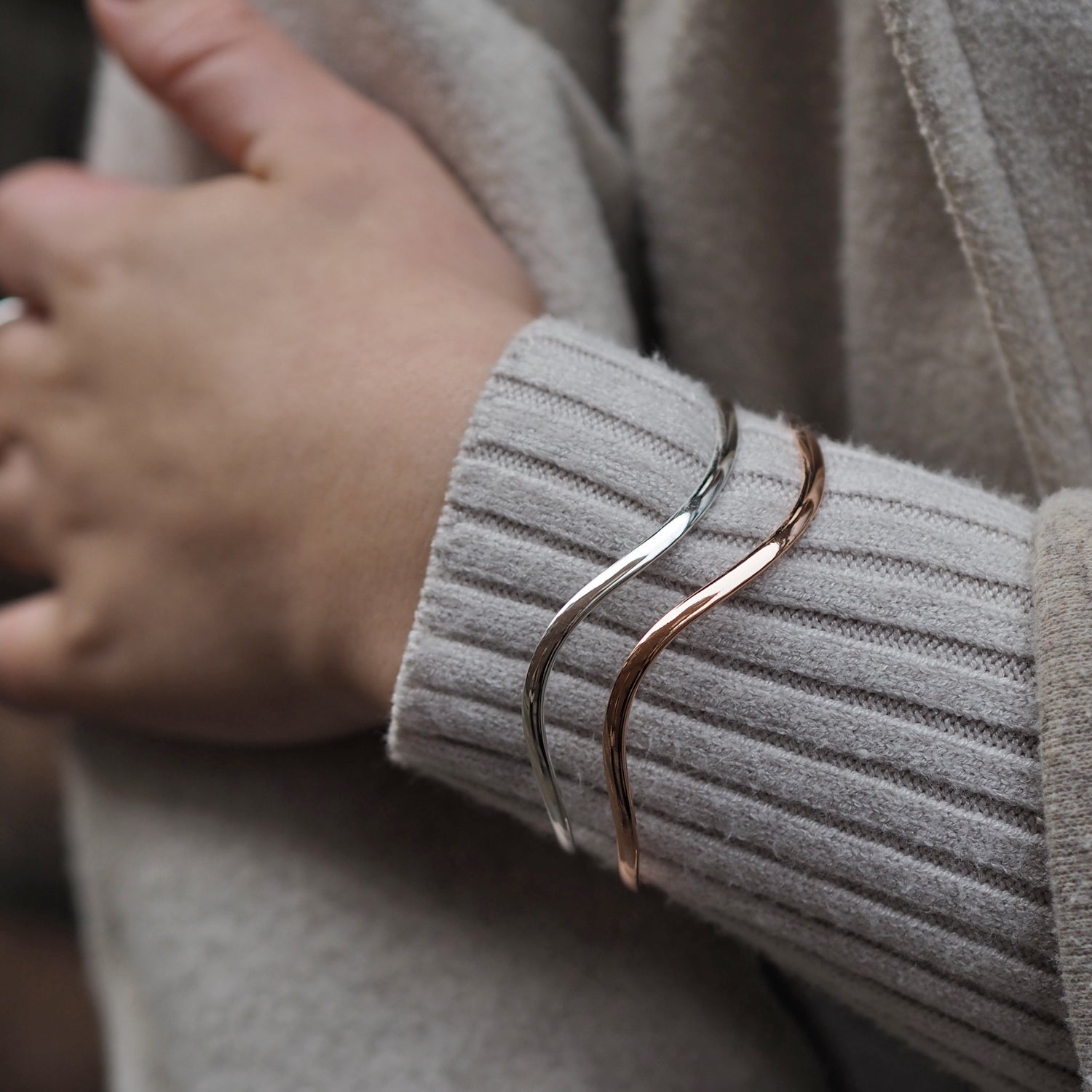 Wave Silver/Copper Cuff