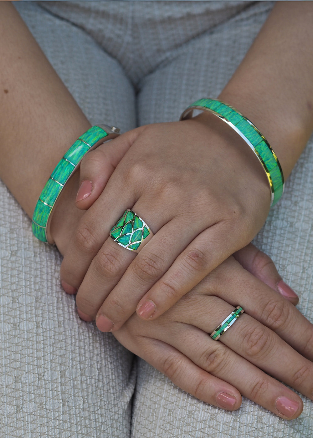 Flinder Green Opal Ring