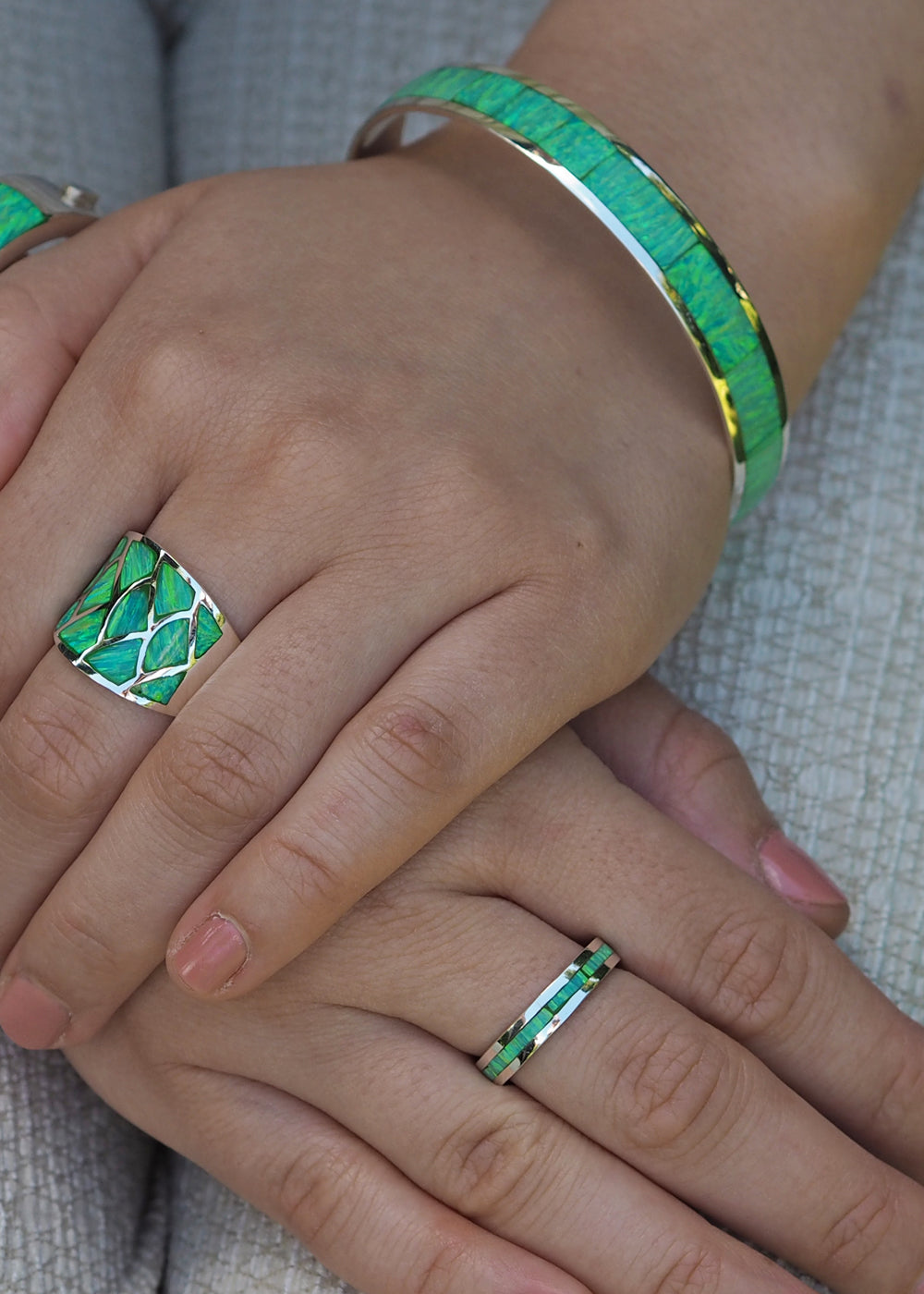 Flinder Green Opal Ring