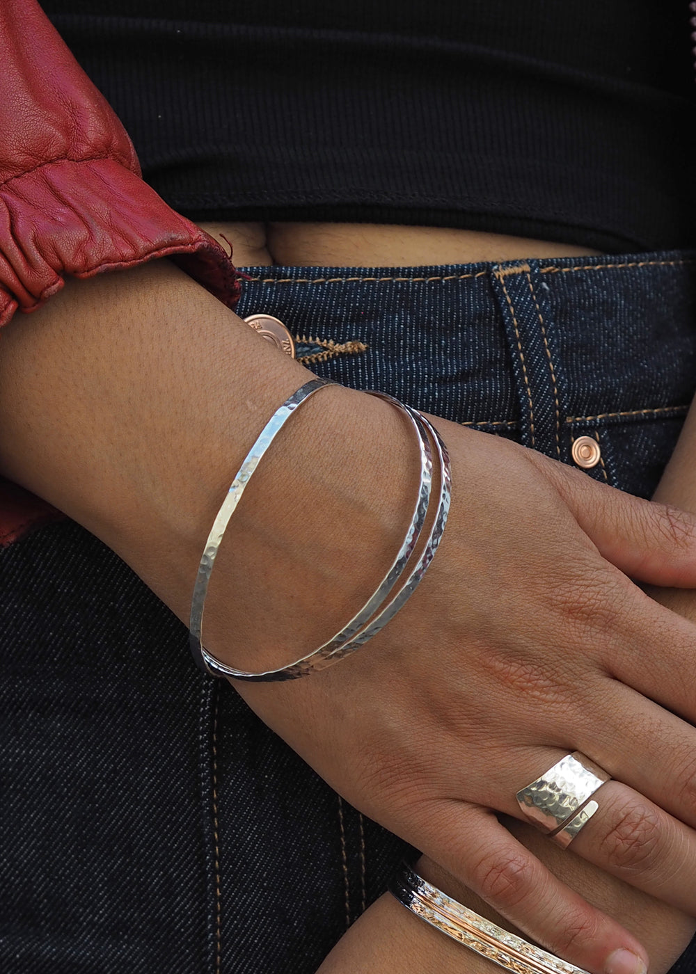 Amazonia 3 Hammered Bangle