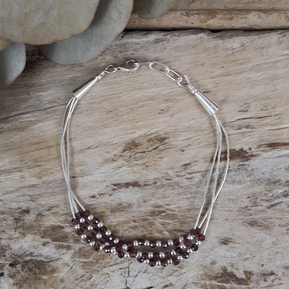 Adeline 3 Garnet Bracelet