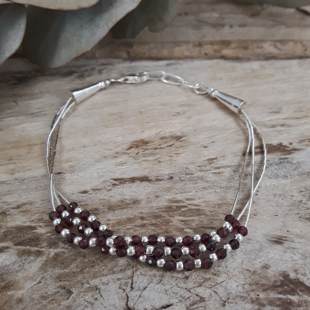 Adeline 3 Garnet Bracelet