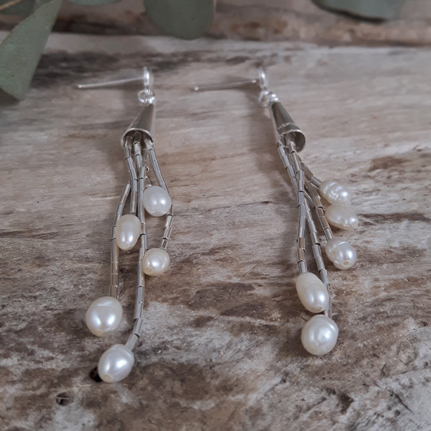 Evelyn White Pearl Earrings