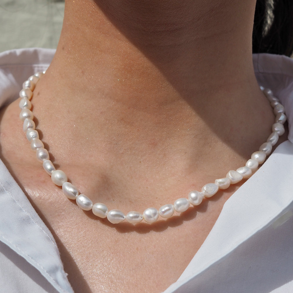 Elenita White Keishi Pearl Necklace