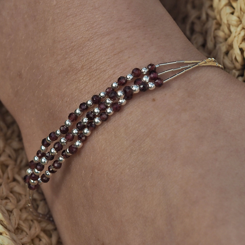 Adeline 3 Garnet Bracelet