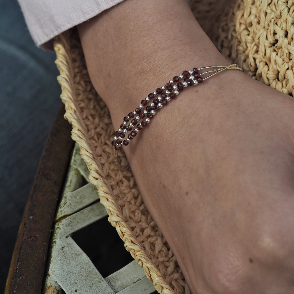 Adeline 3 Garnet Bracelet