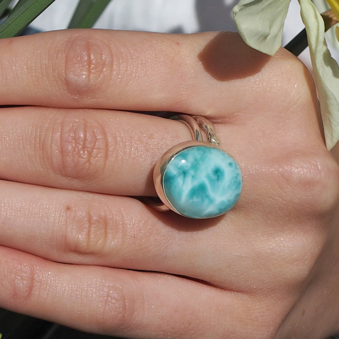 Larimar Medium Oval Ring Size-Q