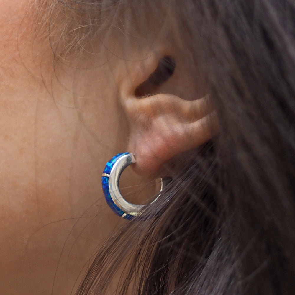 Flinder Lavinia Blue Hoop Earrings