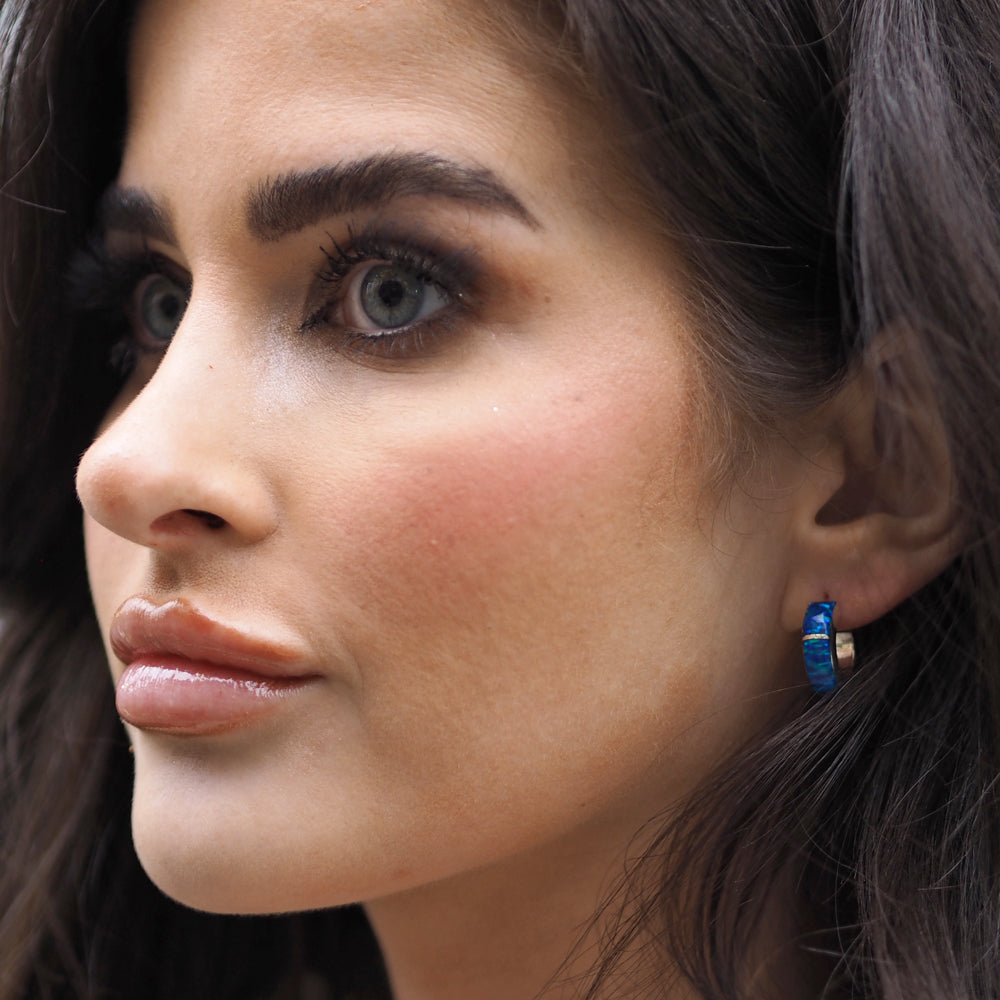 Flinder Lavinia Blue Hoop Earrings