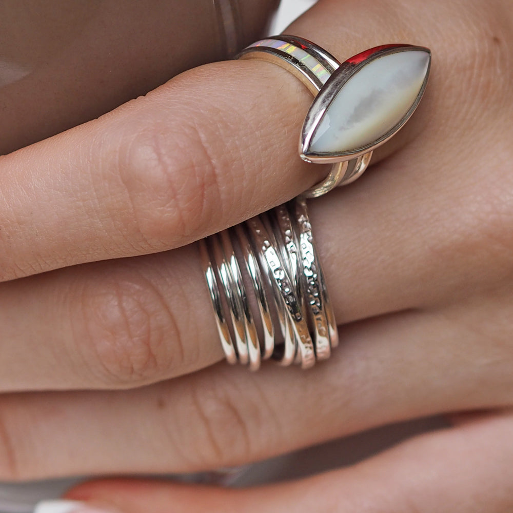 Nesta Silver Textured Ring