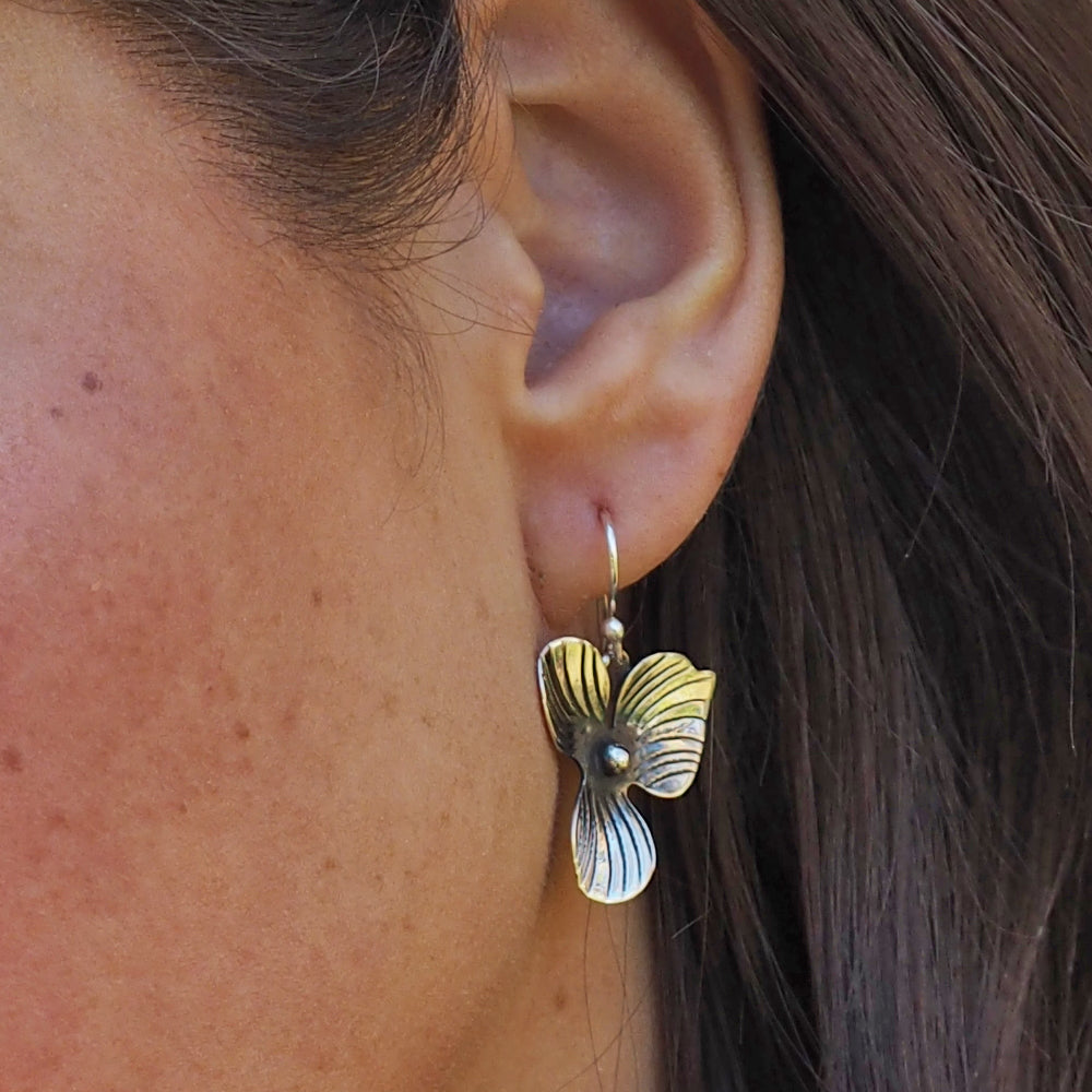 Viola Oxidised Single Drop Earrings