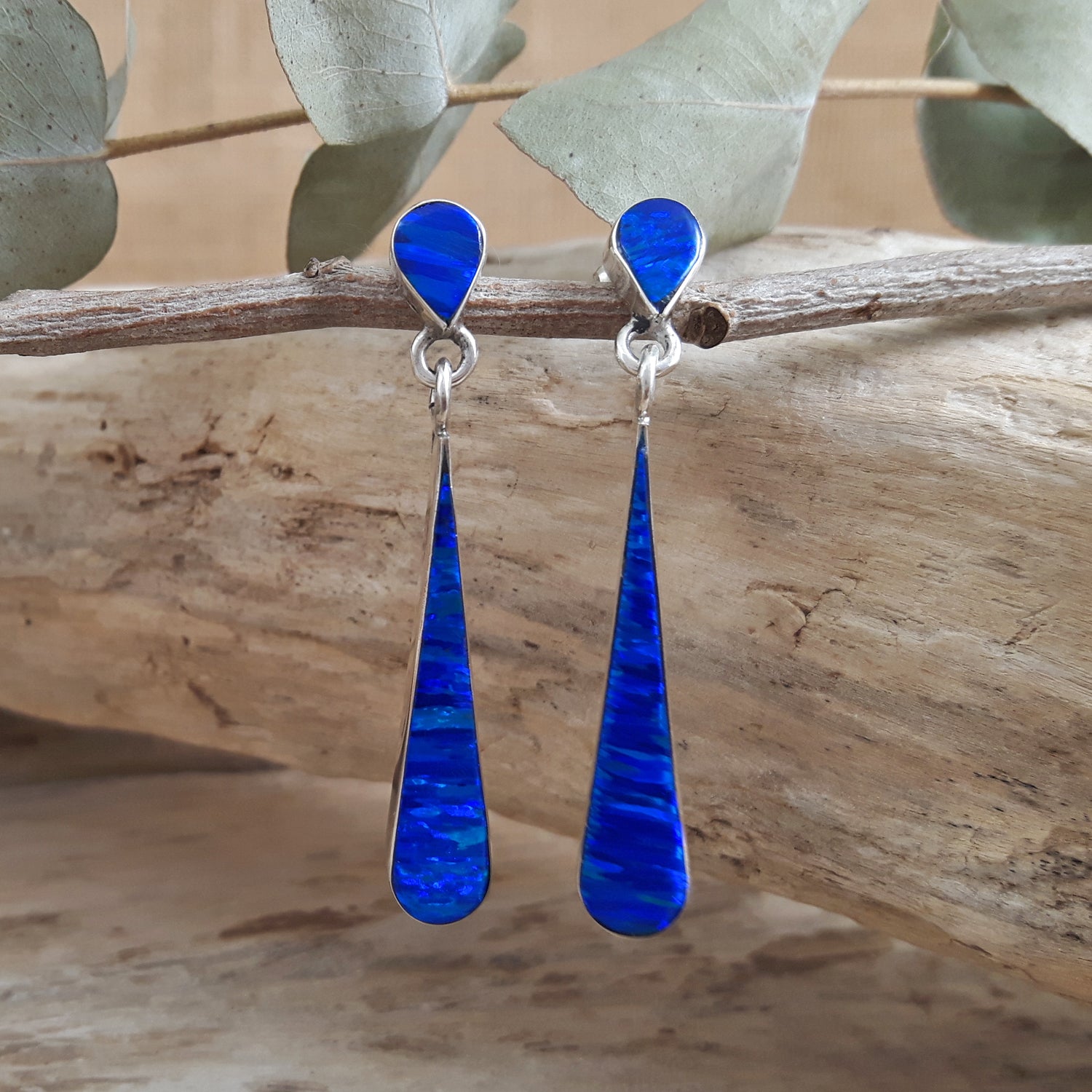 Flinder Blue Pure Stud Drop Earrings