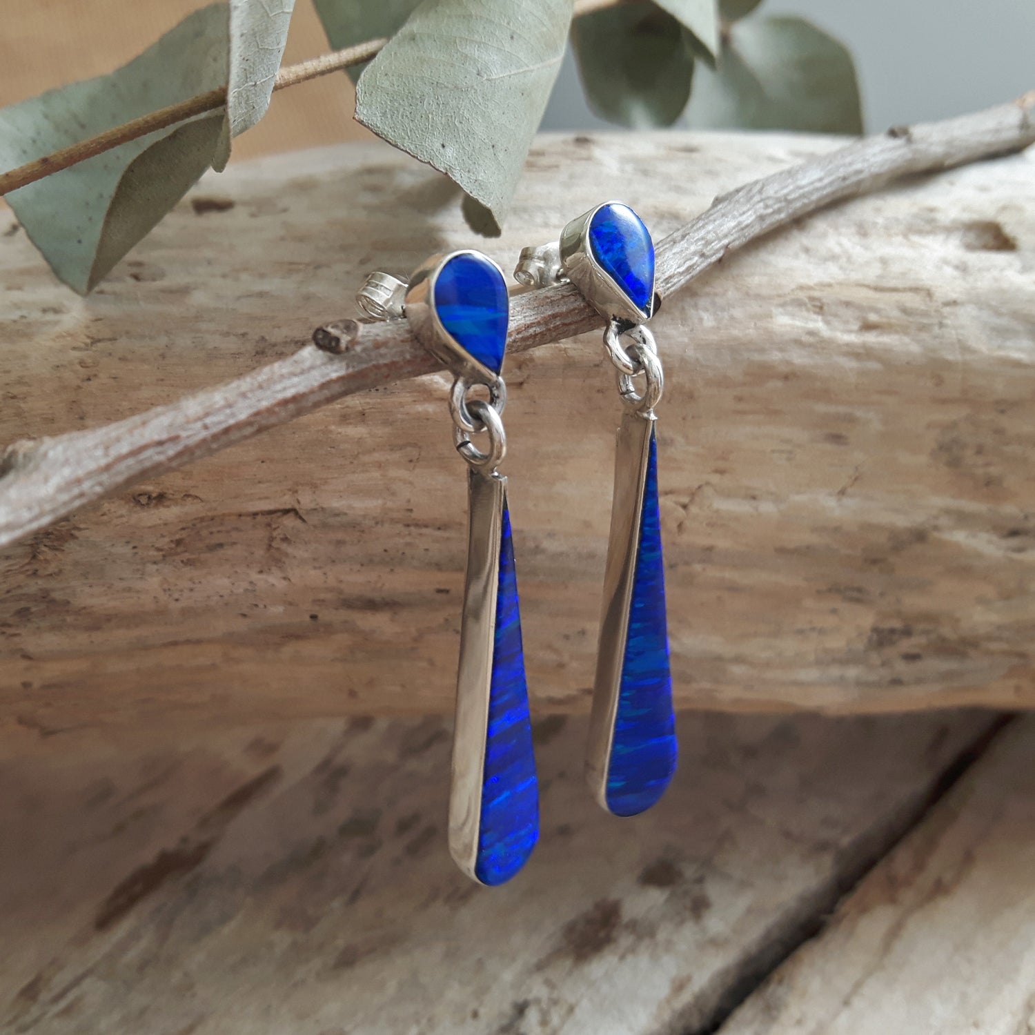 Flinder Blue Pure Stud Drop Earrings