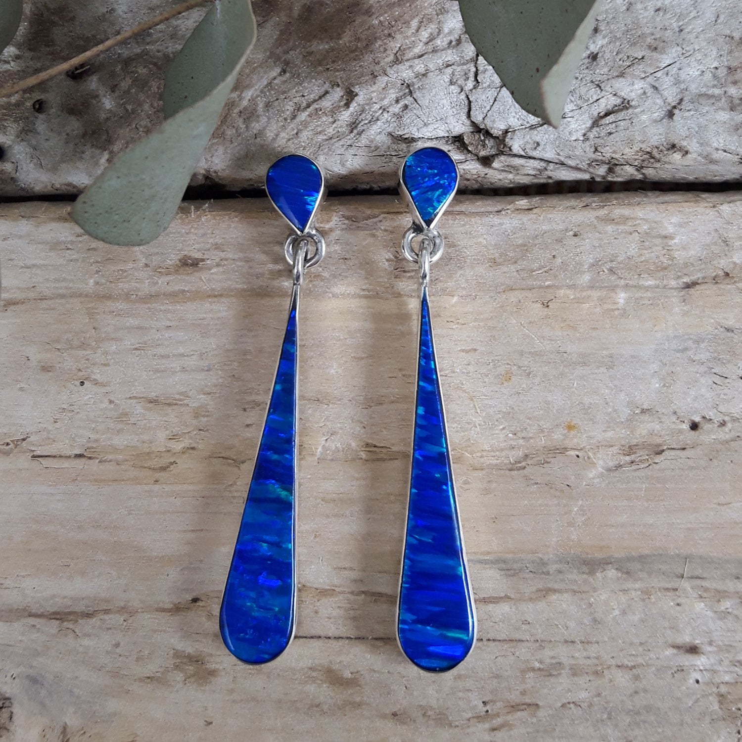 Flinder Blue Pure Stud Drop Earrings