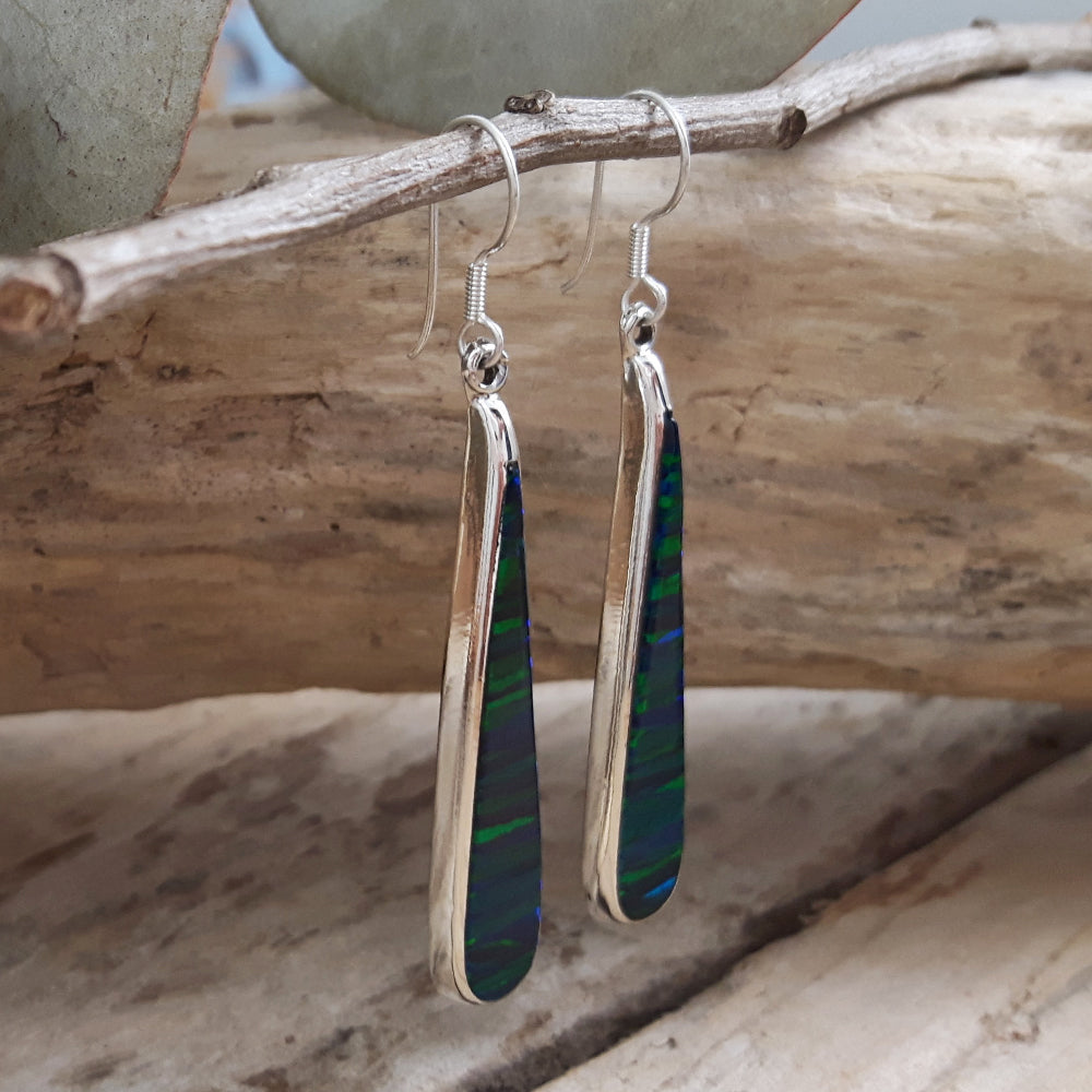 Flinder Emerald Long Drop Earrings