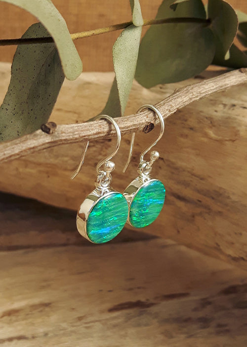 Flinder Green Dot Drop Earrings