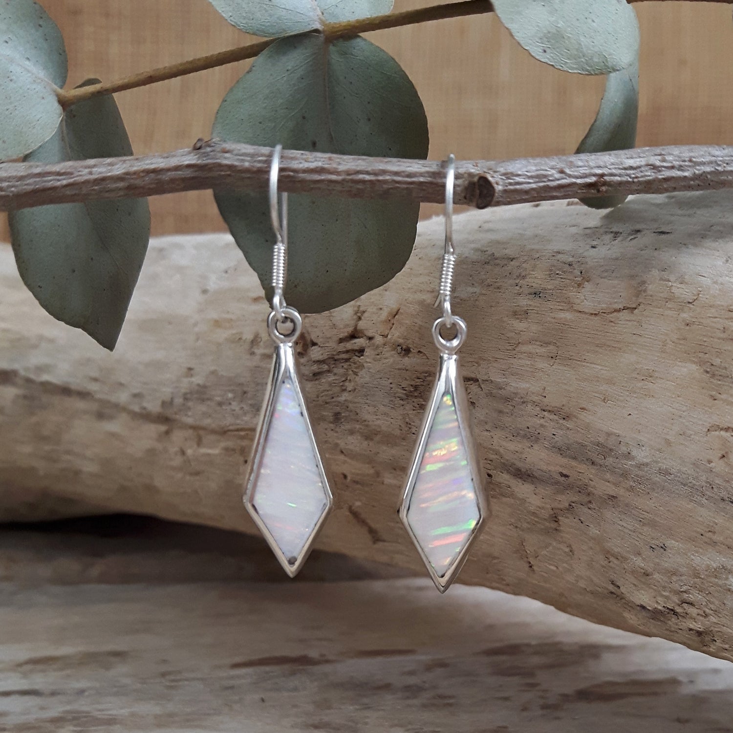 Flinder White Long Kite Drop Earrings