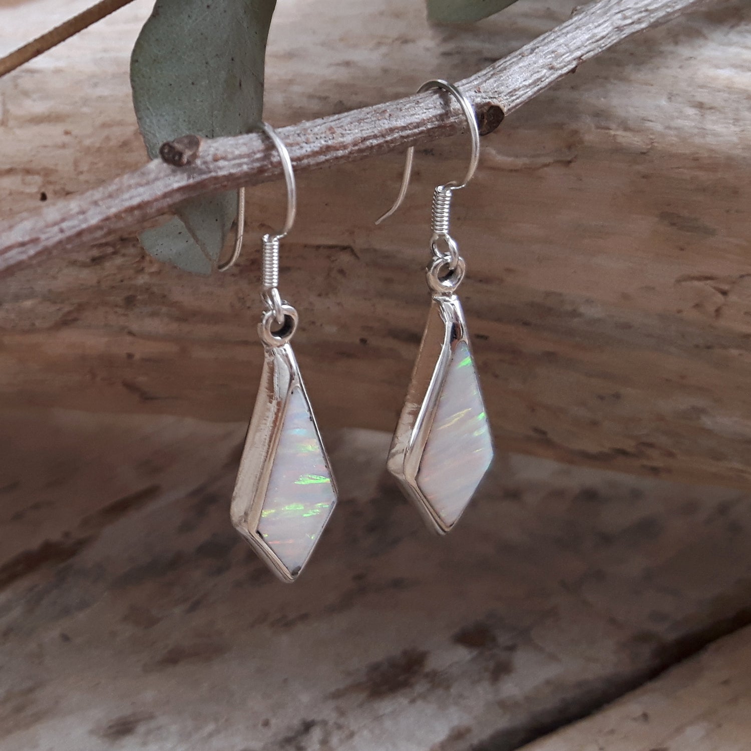 Flinder White Long Kite Drop Earrings