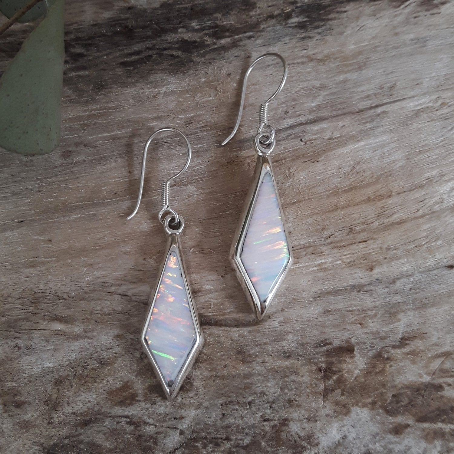 Flinder White Long Kite Drop Earrings