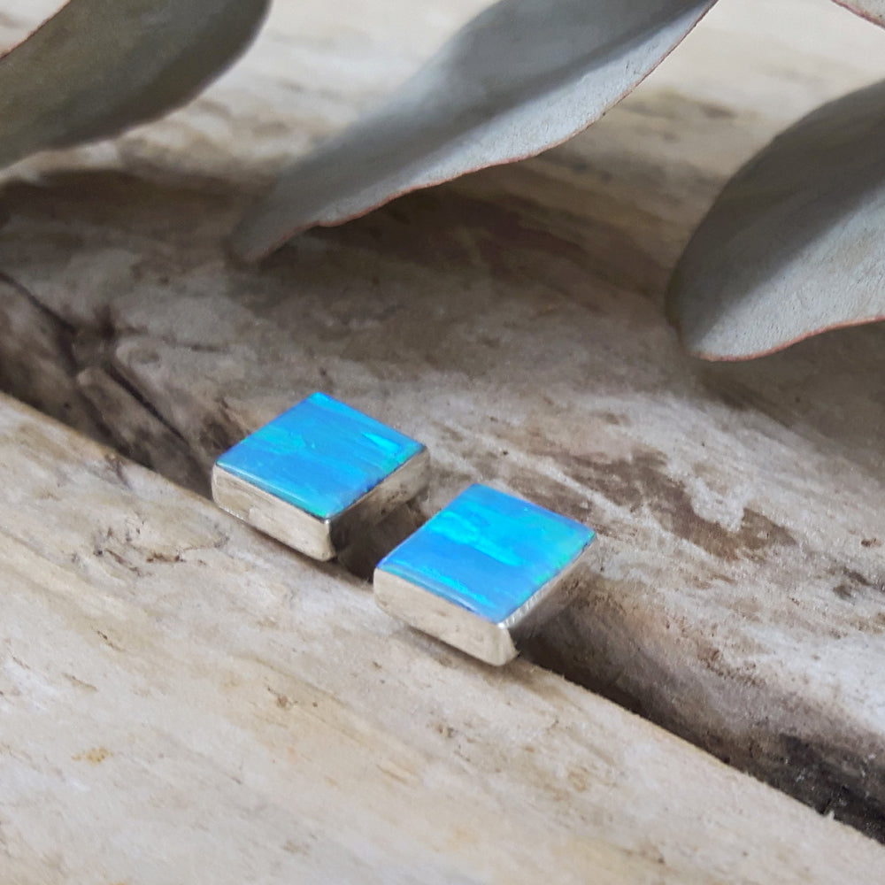 Flinder Turquoise Square Stud Earrings