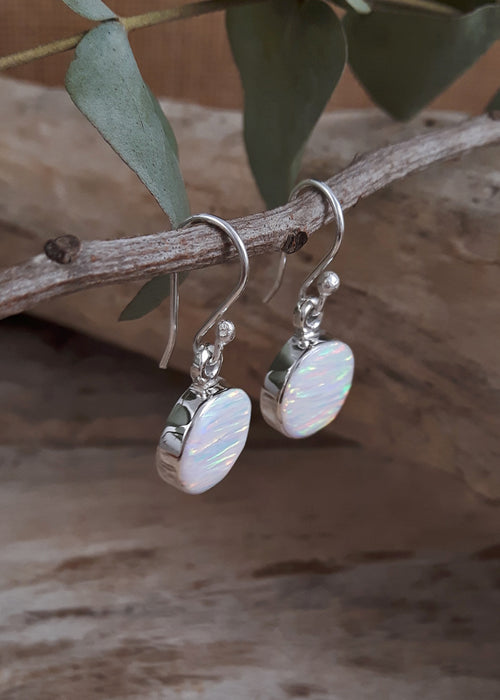 Flinder White Dot Drop Earrings